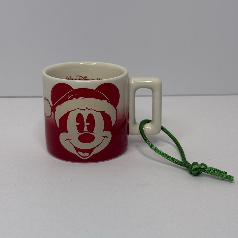 Starbucks Disney Parks Christmas Mickey 2 Oz Mini Mug Ornament Walt Disney World